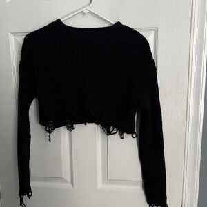 Zara Black Knit Crop Top
